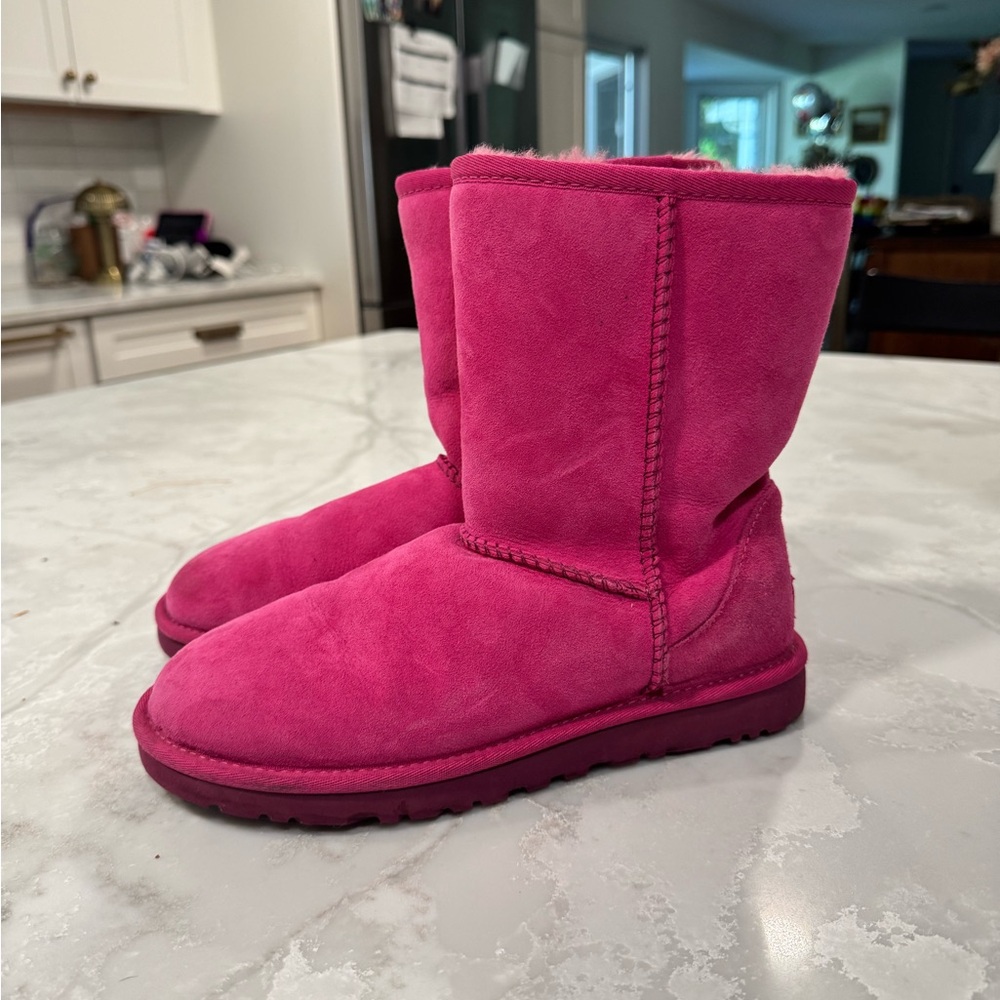 UGG Pink Suede Winter Boots